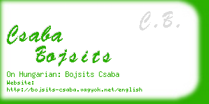 csaba bojsits business card